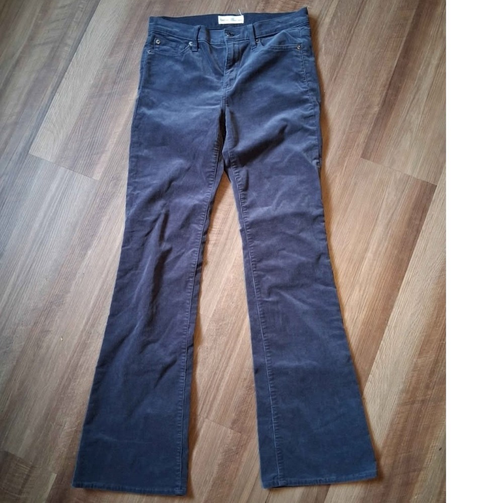 Gap 1969 Perfect Boot Corduroy Pants Gray Stretch Bootcut Womens 29R Fall 2017